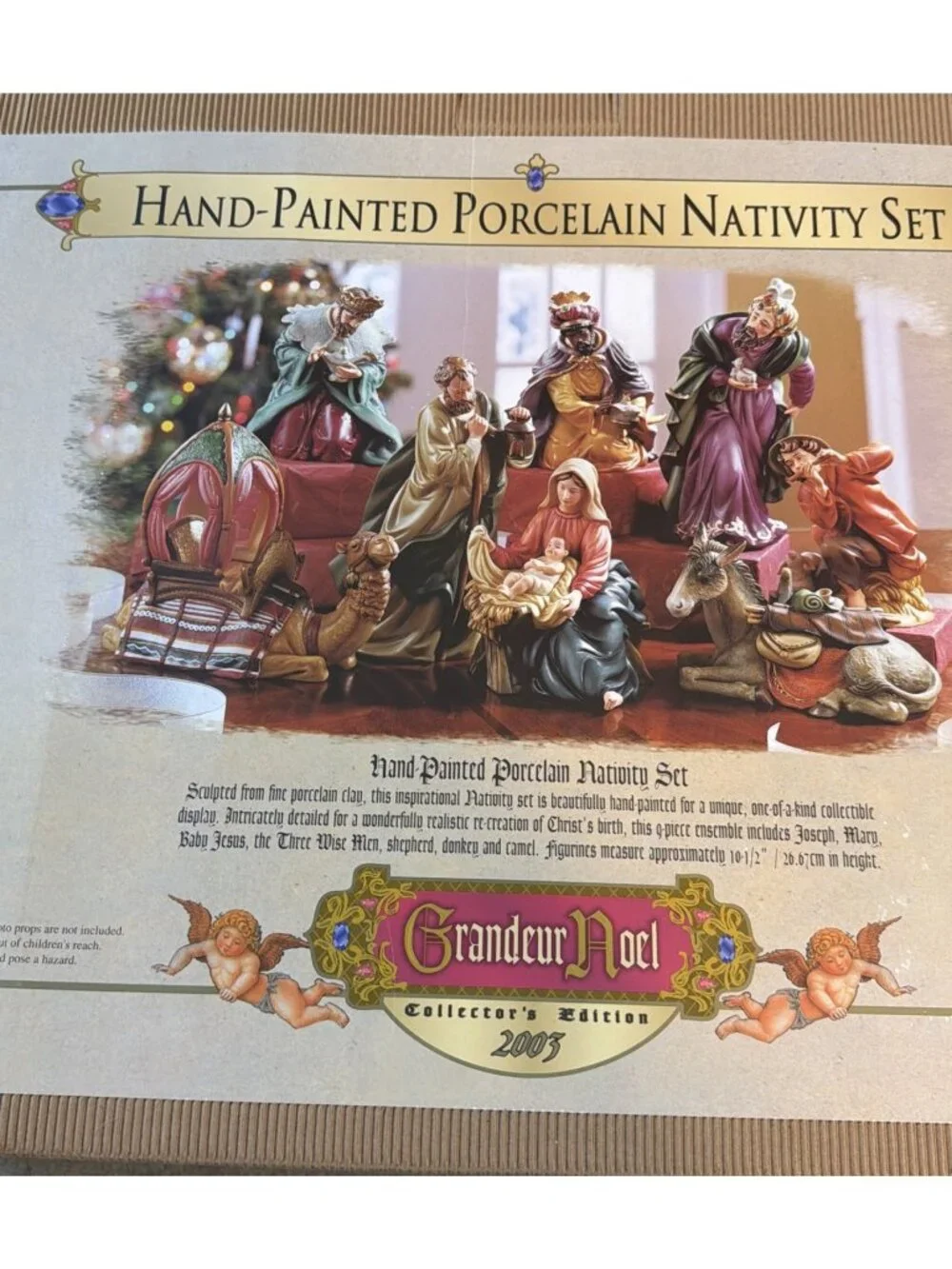 2003 Grandeur Noel Porcelain Nativity Set Hand Painted Collector Edition NOS